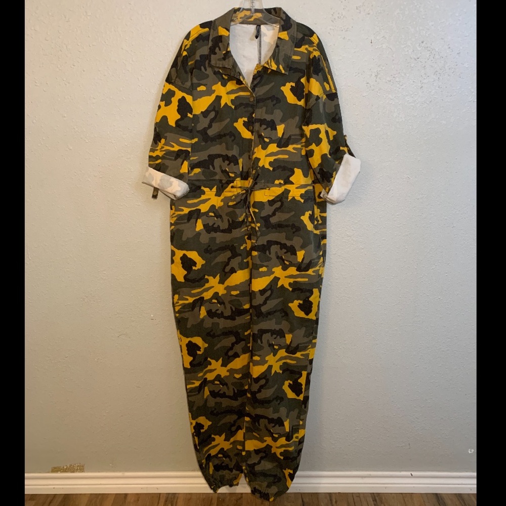 American Bazi Camo Yellow Green & Black Jumpsuit.